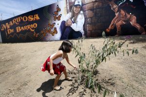 07/02/15 /LOS ANGELES/ Jenni RiveraÕs granddaughter Jaylah Rivera during the unveiling of 125-foot-long mural and park named in honor of the Latin Grammy nominated singer JenniÊRivera. The event featured the unveiling of a 125-foot-long mural of Rivera, a Long Beach native. The Long Beach City Council in December approved naming the tree-acre right-of-way park after Rivera, who was killed at age 43 in a plane crash with six others in December 2012.  (Photo by Aurelia Ventura/La Opinion)